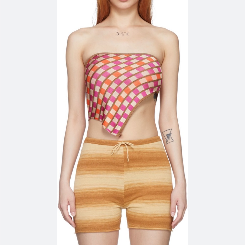 Gimaguas Multicolor Checkered Crop Top